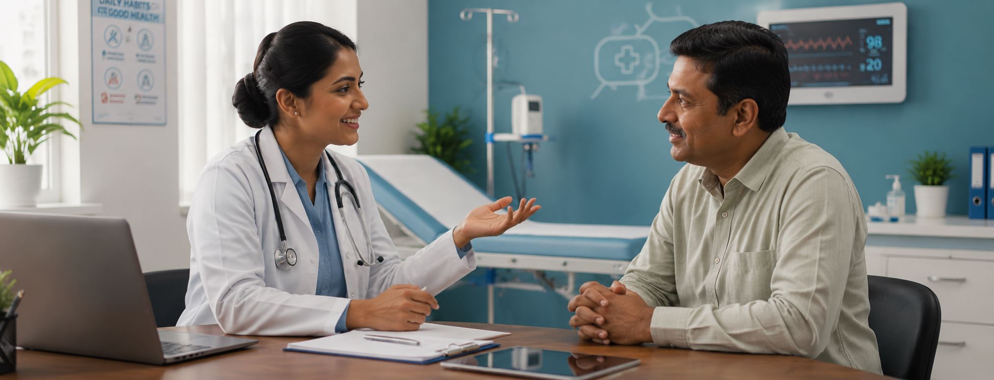 Doctor with patient