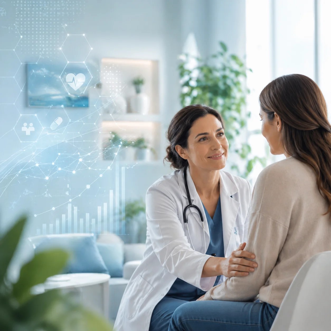 Doctor with patient